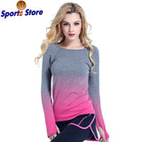 Professional Yoga Sport Gradient Color T Shirt