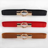 Fashion women's belt elastic gold circle