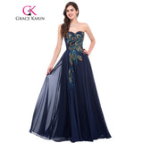 Strapless Peacock Dress Long Chiffon Embroidery Formal Evening Gowns Robe De Soiree Wedding Prom Dress 2018
