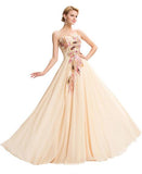 Strapless Peacock Dress Long Chiffon Embroidery Formal Evening Gowns Robe De Soiree Wedding Prom Dress 2018