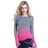 Professional Yoga Sport Gradient Color T Shirt