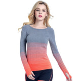 Professional Yoga Sport Gradient Color T Shirt
