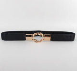 Fashion women's belt elastic gold circle