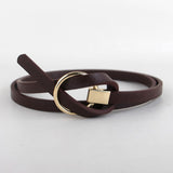 New Design Belts Women Knotted waist Belt thin Fashion Korean Small Belt Woman Dress decorate brown leather round buckle gifts