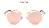 Classic Rose Gold Cat Eye Sunglasses