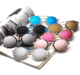 TSHING New Steampunk Round Sunglasses Men Women Fashion Brand UV400 Alloy Frame Steam punk Mirror Clip Sun Glasses Male Female