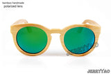 Bamboo sunglasses with color lens and sunglasses bag & cloth