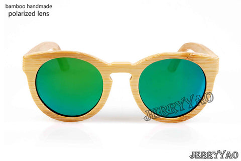 Bamboo sunglasses with color lens and sunglasses bag & cloth