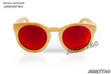 Bamboo sunglasses with color lens and sunglasses bag & cloth