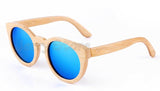 Bamboo sunglasses with color lens and sunglasses bag & cloth