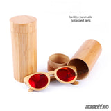 Bamboo sunglasses with color lens and sunglasses bag & cloth