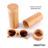Bamboo sunglasses with color lens and sunglasses bag & cloth