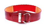 Wide belt Leather bright pure
