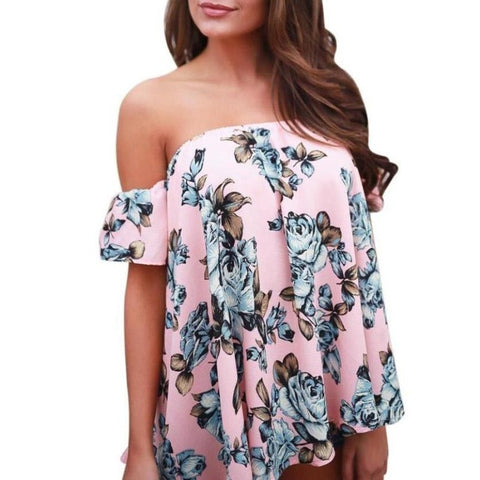 Off Shoulder Blouse 2017 Floral Blouse