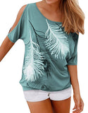 Women's O Neck Feather Blouse