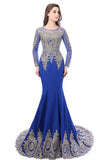 Dubai Black Long Sleeve Mermaid Evening Dresse