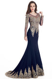 Dubai Black Long Sleeve Mermaid Evening Dresse