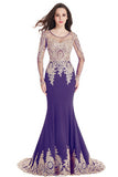 Dubai Black Long Sleeve Mermaid Evening Dresse
