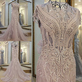 Tulle light grey luxury crystals Dress