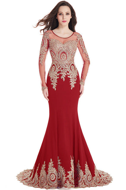 Dubai Black Long Sleeve Mermaid Evening Dresse
