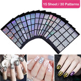 15 Pcs ETEREAUTY DIY Nail Art Stickers