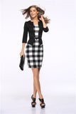 New Fashion Autumn Two Piece Elegant Plaid Work