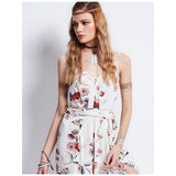 White V-Neck Fashion Party Slip Dress