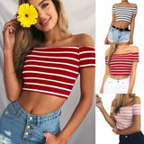 Women Ladies Off Shoulder Short Shirt