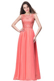 Longue Cheap Coral Lace Dress