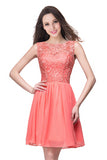 Longue Cheap Coral Lace Dress