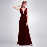 Sexy Velour High Split Evening Dress