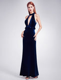 Sexy Velour High Split Evening Dress
