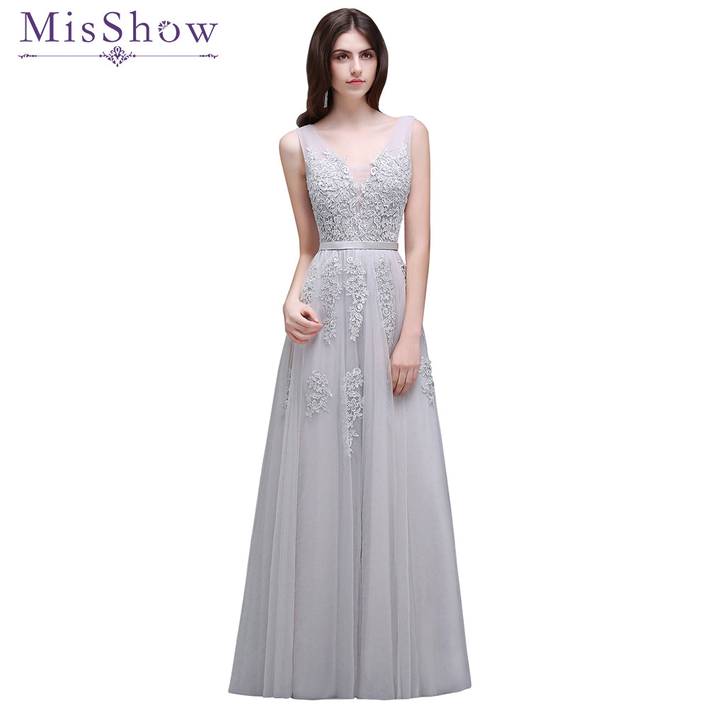 Vestido De Festa Longo Short Evening Dress Long Tulle Lace Formal Backless Long evening dresses prom dresses robe de soiree 2018