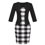 New Fashion Autumn Two Piece Elegant Plaid Work