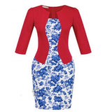 New Fashion Autumn Two Piece Elegant Plaid Work