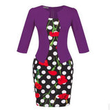 New Fashion Autumn Two Piece Elegant Plaid Work