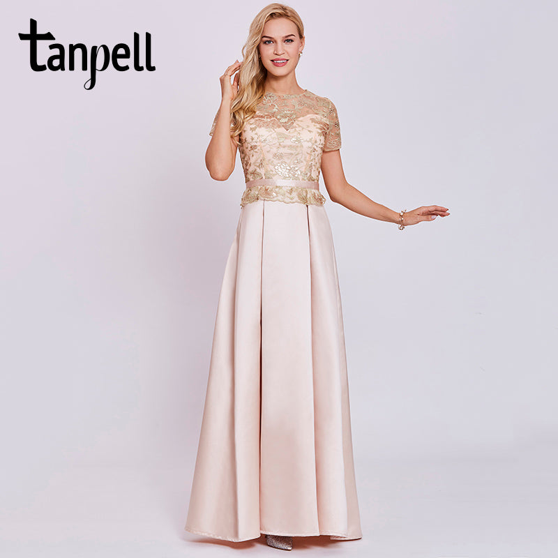 Embroidery evening dress champagne