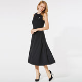Kinikiss Women Elegant Tank Dress Black Office Work