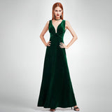 Sexy Velour High Split Evening Dress