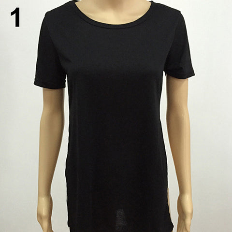 Top Casual Loose Slim Split Long T Shirt