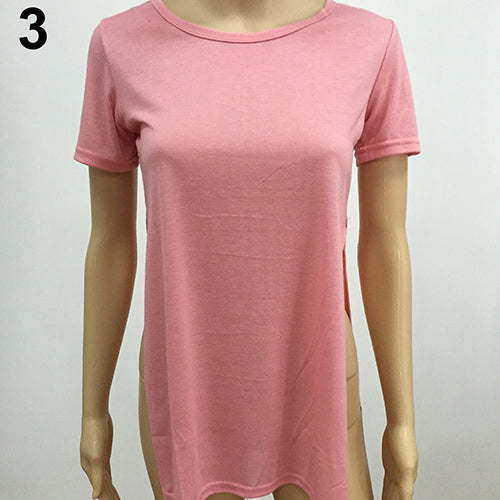 Top Casual Loose Slim Split Long T Shirt