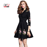 2018 Black Embroidery Short Dress Work