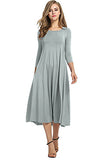 2018 New Women Soft Cotton Solid Summer Casual Dress