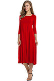 2018 New Women Soft Cotton Solid Summer Casual Dress