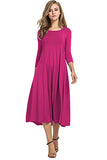 2018 New Women Soft Cotton Solid Summer Casual Dress
