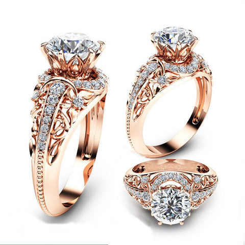 Luxury Wedding 14K Rose Gold Ring