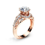 Luxury Wedding 14K Rose Gold Ring