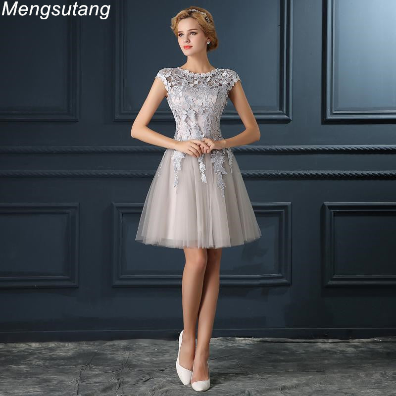 2018 gery collar Lace Up Dress
