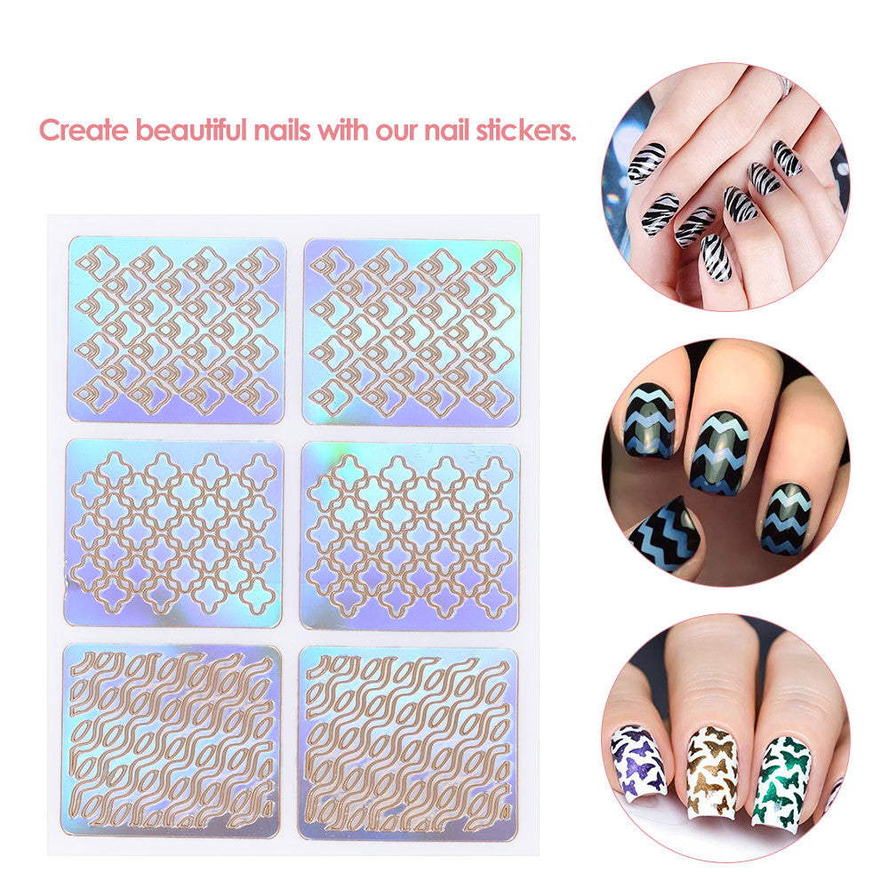 24pcs/set Nail Manicure Stickers Mixed Patterns