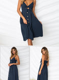 Dress 2018 Sexy Deep V Backless Midi Length Tunic